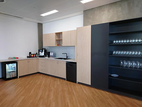 event space kitchen cabinet